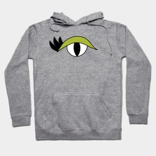 Cute Cartoon Eye with lashes and green lid Hoodie